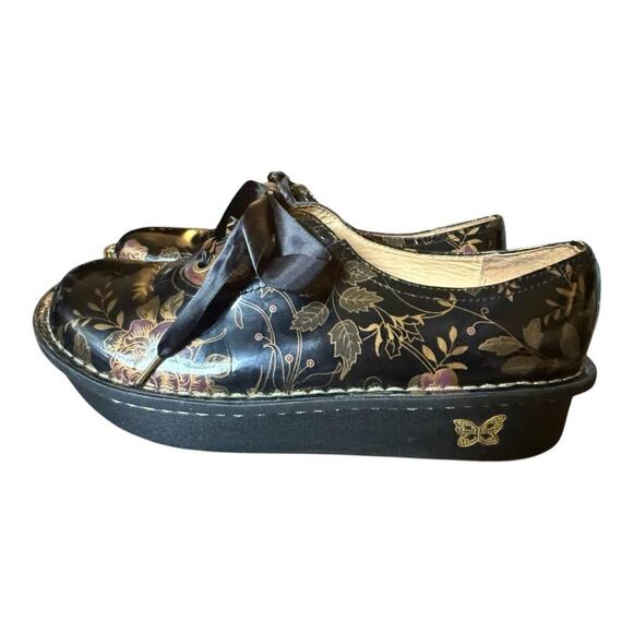 Alegria Patent Leather Lace Up Oxford Clog Women size 39 US 9-9.5 - Picture 2 of 6